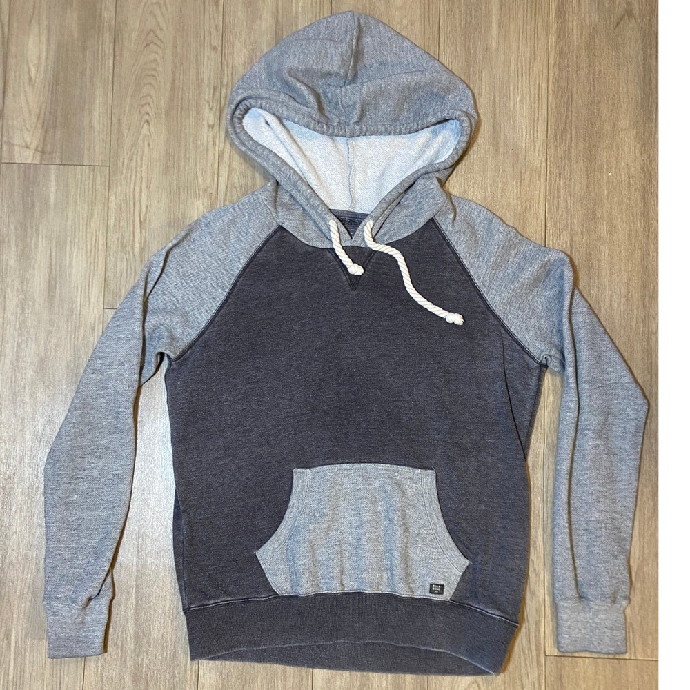 Billabong Men's Raglan Hoodie Colorblock Charcoal Gray Fleece Sz Large